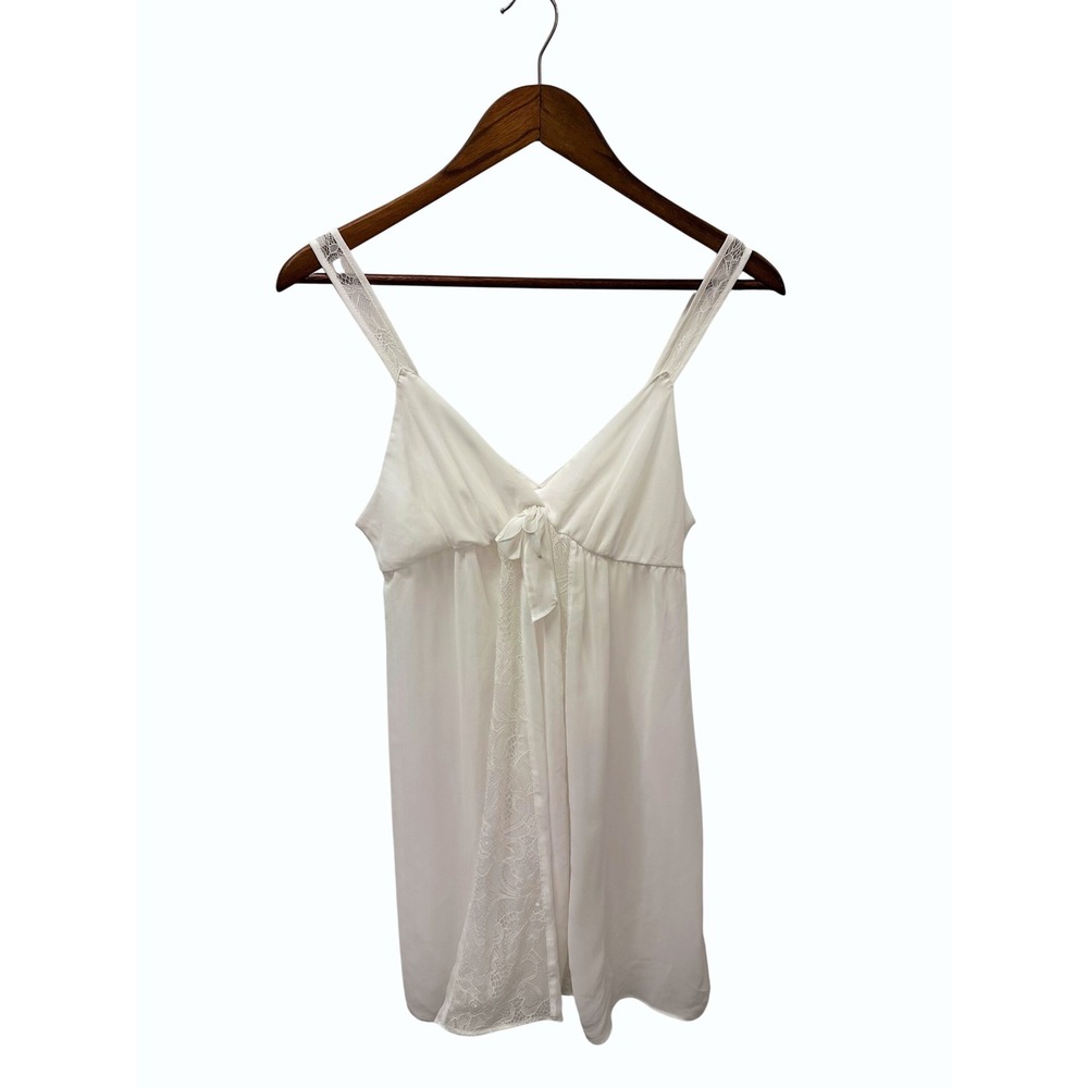 Vintage Oscar de la Renta Pink Label Chiffon Nightgown White S